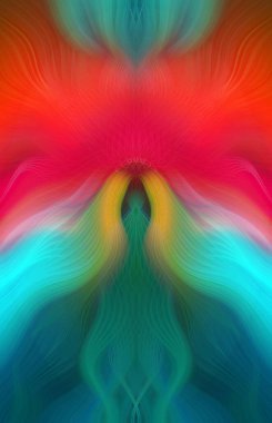 Canlı Soyut Sanatsal Simetrik Renkli Kaleydoskopik Tasarım Parlak Desenler, Geometrik Şekiller, Modern Geleceğsel Sanatsal Biçimli Değişken Enerji