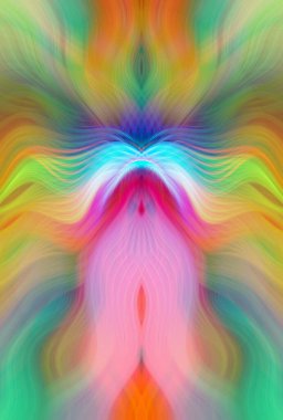 Canlı Soyut Sanatsal Simetrik Renkli Kaleydoskopik Tasarım Parlak Desenler, Geometrik Şekiller, Modern Geleceğsel Sanatsal Biçimli Değişken Enerji