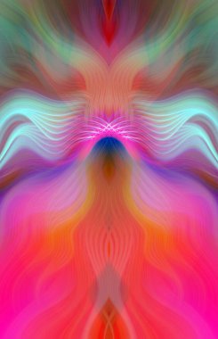 Canlı Soyut Sanatsal Simetrik Renkli Kaleydoskopik Tasarım Parlak Desenler, Geometrik Şekiller, Modern Geleceğsel Sanatsal Biçimli Değişken Enerji