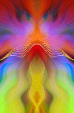 Canlı Soyut Sanatsal Simetrik Renkli Kaleydoskopik Tasarım Parlak Desenler, Geometrik Şekiller, Modern Geleceğsel Sanatsal Biçimli Değişken Enerji