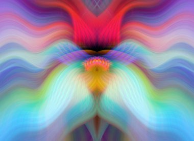 Canlı Soyut Sanatsal Simetrik Renkli Kaleydoskopik Tasarım Parlak Desenler, Geometrik Şekiller, Modern Geleceğsel Sanatsal Biçimli Değişken Enerji