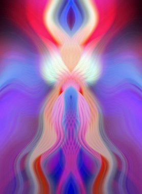 Canlı Soyut Sanatsal Simetrik Renkli Kaleydoskopik Tasarım Parlak Desenler, Geometrik Şekiller, Modern Geleceğsel Sanatsal Biçimli Değişken Enerji