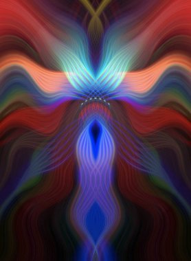 Canlı Soyut Sanatsal Simetrik Renkli Kaleydoskopik Tasarım Parlak Desenler, Geometrik Şekiller, Modern Geleceğsel Sanatsal Biçimli Değişken Enerji