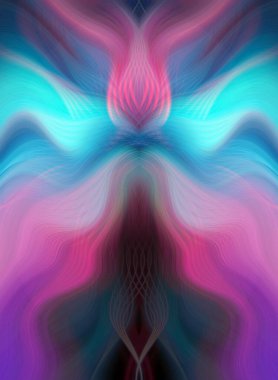 Canlı Soyut Sanatsal Simetrik Renkli Kaleydoskopik Tasarım Parlak Desenler, Geometrik Şekiller, Modern Geleceğsel Sanatsal Biçimli Değişken Enerji