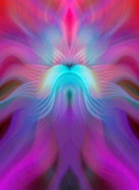 Canlı Soyut Sanatsal Simetrik Renkli Kaleydoskopik Tasarım Parlak Desenler, Geometrik Şekiller, Modern Geleceğsel Sanatsal Biçimli Değişken Enerji