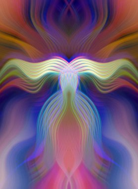 Canlı Soyut Sanatsal Simetrik Renkli Kaleydoskopik Tasarım Parlak Desenler, Geometrik Şekiller, Modern Geleceğsel Sanatsal Biçimli Değişken Enerji