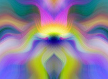 Canlı Soyut Sanatsal Simetrik Renkli Kaleydoskopik Tasarım Parlak Desenler, Geometrik Şekiller, Modern Geleceğsel Sanatsal Biçimli Değişken Enerji