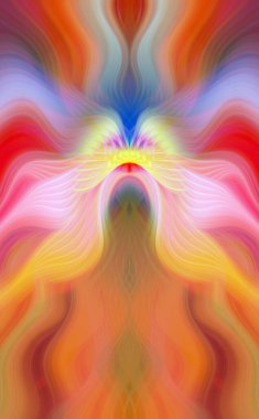 Canlı Soyut Sanatsal Simetrik Renkli Kaleydoskopik Tasarım Parlak Desenler, Geometrik Şekiller, Modern Geleceğsel Sanatsal Biçimli Değişken Enerji