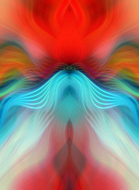 Canlı Soyut Sanatsal Simetrik Renkli Kaleydoskopik Tasarım Parlak Desenler, Geometrik Şekiller, Modern Geleceğsel Sanatsal Biçimli Değişken Enerji