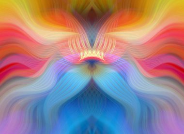 Canlı Soyut Sanatsal Simetrik Renkli Kaleydoskopik Tasarım Parlak Desenler, Geometrik Şekiller, Modern Geleceğsel Sanatsal Biçimli Değişken Enerji