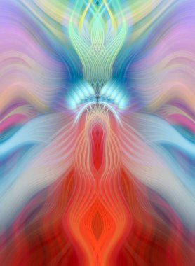 Canlı Soyut Sanatsal Simetrik Renkli Kaleydoskopik Tasarım Parlak Desenler, Geometrik Şekiller, Modern Geleceğsel Sanatsal Biçimli Değişken Enerji