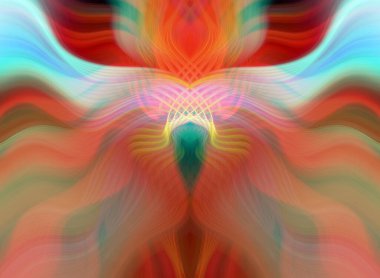 Canlı Soyut Sanatsal Simetrik Renkli Kaleydoskopik Tasarım Parlak Desenler, Geometrik Şekiller, Modern Geleceğsel Sanatsal Biçimli Değişken Enerji