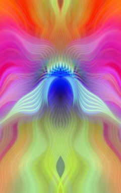 Canlı Soyut Sanatsal Simetrik Renkli Kaleydoskopik Tasarım Parlak Desenler, Geometrik Şekiller, Modern Geleceğsel Sanatsal Biçimli Değişken Enerji