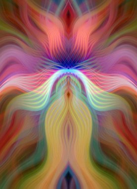 Canlı Soyut Sanatsal Simetrik Renkli Kaleydoskopik Tasarım Parlak Desenler, Geometrik Şekiller, Modern Geleceğsel Sanatsal Biçimli Değişken Enerji