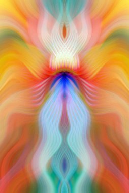 Canlı Soyut Sanatsal Simetrik Renkli Kaleydoskopik Tasarım Parlak Desenler, Geometrik Şekiller, Modern Geleceğsel Sanatsal Biçimli Değişken Enerji