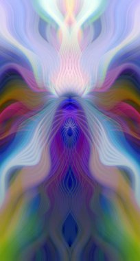 Canlı Soyut Sanatsal Simetrik Renkli Kaleydoskopik Tasarım Parlak Desenler, Geometrik Şekiller, Modern Geleceğsel Sanatsal Biçimli Değişken Enerji