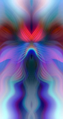 Canlı Soyut Sanatsal Simetrik Renkli Kaleydoskopik Tasarım Parlak Desenler, Geometrik Şekiller, Modern Geleceğsel Sanatsal Biçimli Değişken Enerji