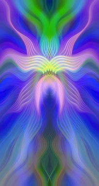 Canlı Soyut Sanatsal Simetrik Renkli Kaleydoskopik Tasarım Parlak Desenler, Geometrik Şekiller, Modern Geleceğsel Sanatsal Biçimli Değişken Enerji