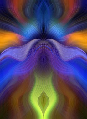 Canlı Soyut Sanatsal Simetrik Renkli Kaleydoskopik Tasarım Parlak Desenler, Geometrik Şekiller, Modern Geleceğsel Sanatsal Biçimli Değişken Enerji