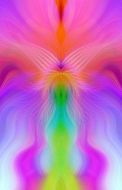 Canlı Soyut Sanatsal Simetrik Renkli Kaleydoskopik Tasarım Parlak Desenler, Geometrik Şekiller, Modern Geleceğsel Sanatsal Biçimli Değişken Enerji