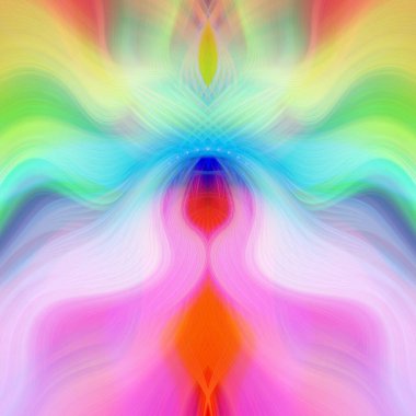 Canlı Soyut Sanatsal Simetrik Renkli Kaleydoskopik Tasarım Parlak Desenler, Geometrik Şekiller, Modern Geleceğsel Sanatsal Biçimli Değişken Enerji