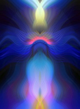 Canlı Soyut Sanatsal Simetrik Renkli Kaleydoskopik Tasarım Parlak Desenler, Geometrik Şekiller, Modern Geleceğsel Sanatsal Biçimli Değişken Enerji