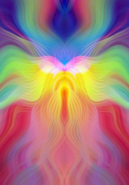 Canlı Soyut Sanatsal Simetrik Renkli Kaleydoskopik Tasarım Parlak Desenler, Geometrik Şekiller, Modern Geleceğsel Sanatsal Biçimli Değişken Enerji