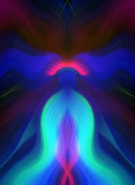 Canlı Soyut Sanatsal Simetrik Renkli Kaleydoskopik Tasarım Parlak Desenler, Geometrik Şekiller, Modern Geleceğsel Sanatsal Biçimli Değişken Enerji