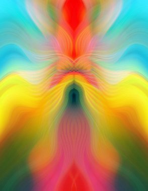 Canlı Soyut Sanatsal Simetrik Renkli Kaleydoskopik Tasarım Parlak Desenler, Geometrik Şekiller, Modern Geleceğsel Sanatsal Biçimli Değişken Enerji