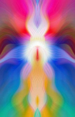 Canlı Soyut Sanatsal Simetrik Renkli Kaleydoskopik Tasarım Parlak Desenler, Geometrik Şekiller, Modern Geleceğsel Sanatsal Biçimli Değişken Enerji