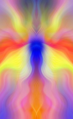 Canlı Soyut Sanatsal Simetrik Renkli Kaleydoskopik Tasarım Parlak Desenler, Geometrik Şekiller, Modern Geleceğsel Sanatsal Biçimli Değişken Enerji