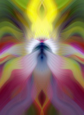 Canlı Soyut Sanatsal Simetrik Renkli Kaleydoskopik Tasarım Parlak Desenler, Geometrik Şekiller, Modern Geleceğsel Sanatsal Biçimli Değişken Enerji