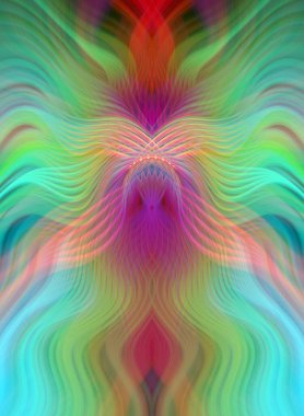 Canlı Soyut Sanatsal Simetrik Renkli Kaleydoskopik Tasarım Parlak Desenler, Geometrik Şekiller, Modern Geleceğsel Sanatsal Biçimli Değişken Enerji