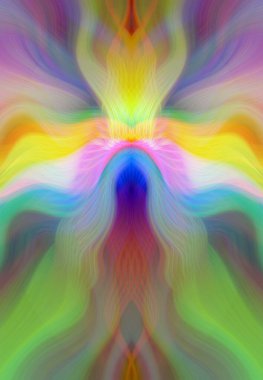 Canlı Soyut Sanatsal Simetrik Renkli Kaleydoskopik Tasarım Parlak Desenler, Geometrik Şekiller, Modern Geleceğsel Sanatsal Biçimli Değişken Enerji