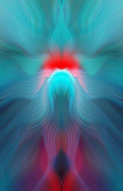 Canlı Soyut Sanatsal Simetrik Renkli Kaleydoskopik Tasarım Parlak Desenler, Geometrik Şekiller, Modern Geleceğsel Sanatsal Biçimli Değişken Enerji