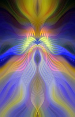 Canlı Soyut Sanatsal Simetrik Renkli Kaleydoskopik Tasarım Parlak Desenler, Geometrik Şekiller, Modern Geleceğsel Sanatsal Biçimli Değişken Enerji