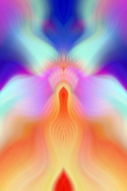 Canlı Soyut Sanatsal Simetrik Renkli Kaleydoskopik Tasarım Parlak Desenler, Geometrik Şekiller, Modern Geleceğsel Sanatsal Biçimli Değişken Enerji