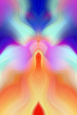 Vivid Abstract Digital Art Symmetrical Colorful Kaleidoscopic Design Featuring Radiant Patterns, Geometric Shapes, Flowing Energy in a Modern Futuristic Artistic Style with Vibrant Gradient Colors clipart