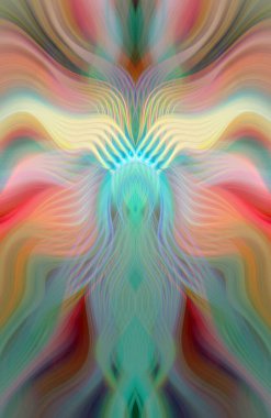 Canlı Soyut Sanatsal Simetrik Renkli Kaleydoskopik Tasarım Parlak Desenler, Geometrik Şekiller, Modern Geleceğsel Sanatsal Biçimli Değişken Enerji