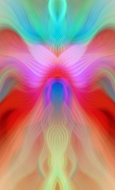 Canlı Soyut Sanatsal Simetrik Renkli Kaleydoskopik Tasarım Parlak Desenler, Geometrik Şekiller, Modern Geleceğsel Sanatsal Biçimli Değişken Enerji