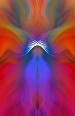 Canlı Soyut Sanatsal Simetrik Renkli Kaleydoskopik Tasarım Parlak Desenler, Geometrik Şekiller, Modern Geleceğsel Sanatsal Biçimli Değişken Enerji