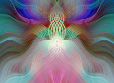 Canlı Soyut Sanatsal Simetrik Renkli Kaleydoskopik Tasarım Parlak Desenler, Geometrik Şekiller, Modern Geleceğsel Sanatsal Biçimli Değişken Enerji