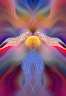 Canlı Soyut Sanatsal Simetrik Renkli Kaleydoskopik Tasarım Parlak Desenler, Geometrik Şekiller, Modern Geleceğsel Sanatsal Biçimli Değişken Enerji