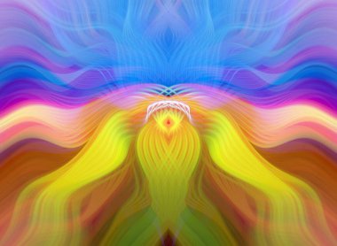 Canlı Soyut Sanatsal Simetrik Renkli Kaleydoskopik Tasarım Parlak Desenler, Geometrik Şekiller, Modern Geleceğsel Sanatsal Biçimli Değişken Enerji