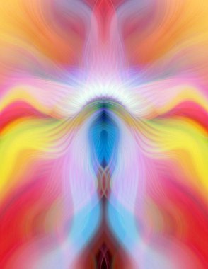 Canlı Soyut Sanatsal Simetrik Renkli Kaleydoskopik Tasarım Parlak Desenler, Geometrik Şekiller, Modern Geleceğsel Sanatsal Biçimli Değişken Enerji