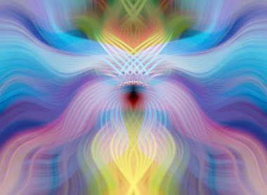 Canlı Soyut Sanatsal Simetrik Renkli Kaleydoskopik Tasarım Parlak Desenler, Geometrik Şekiller, Modern Geleceğsel Sanatsal Biçimli Değişken Enerji