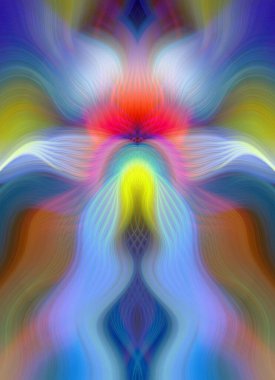 Canlı Soyut Sanatsal Simetrik Renkli Kaleydoskopik Tasarım Parlak Desenler, Geometrik Şekiller, Modern Geleceğsel Sanatsal Biçimli Değişken Enerji