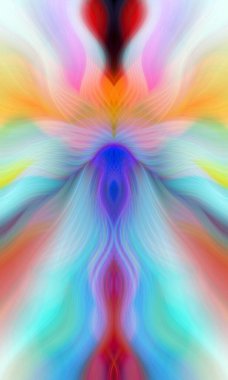 Canlı Soyut Sanatsal Simetrik Renkli Kaleydoskopik Tasarım Parlak Desenler, Geometrik Şekiller, Modern Geleceğsel Sanatsal Biçimli Değişken Enerji