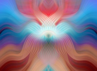 Canlı Soyut Sanatsal Simetrik Renkli Kaleydoskopik Tasarım Parlak Desenler, Geometrik Şekiller, Modern Geleceğsel Sanatsal Biçimli Değişken Enerji