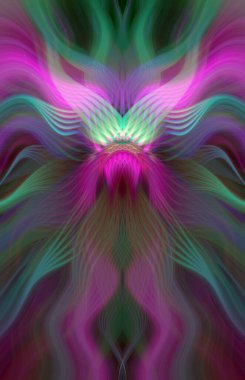 Canlı Soyut Sanatsal Simetrik Renkli Kaleydoskopik Tasarım Parlak Desenler, Geometrik Şekiller, Modern Geleceğsel Sanatsal Biçimli Değişken Enerji